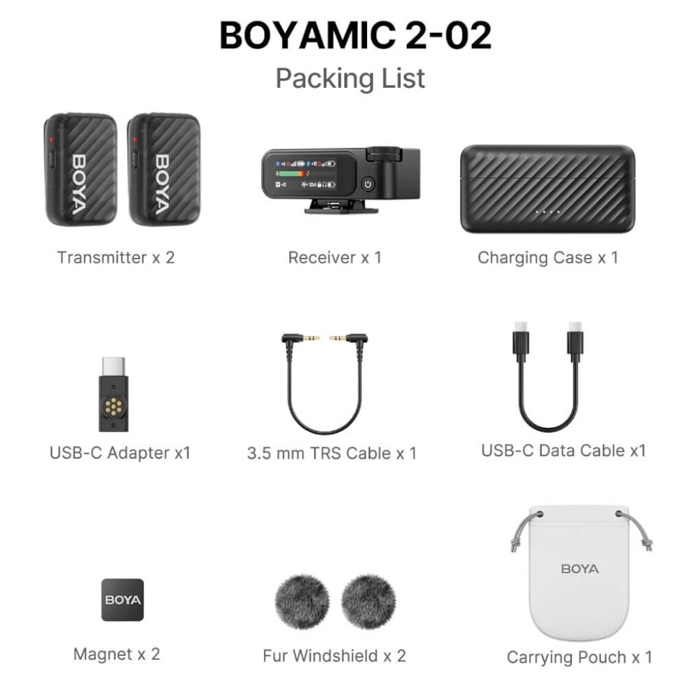 ไมโครโฟนไร้สาย BOYA MICROPHONE BOYAMIC 2-02